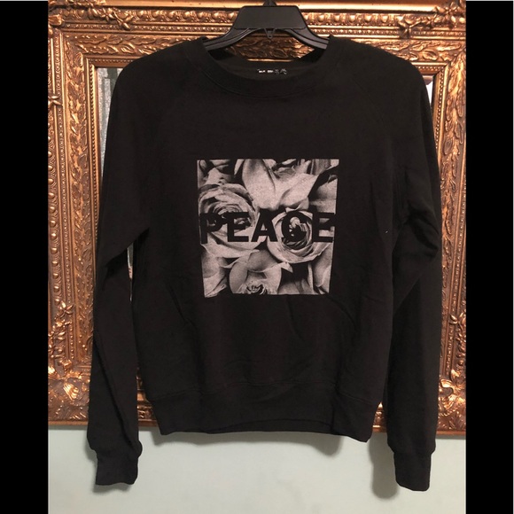BLK DNM Long Sleeves Men Sweater With PEACE Sign - Picture 1 of 4